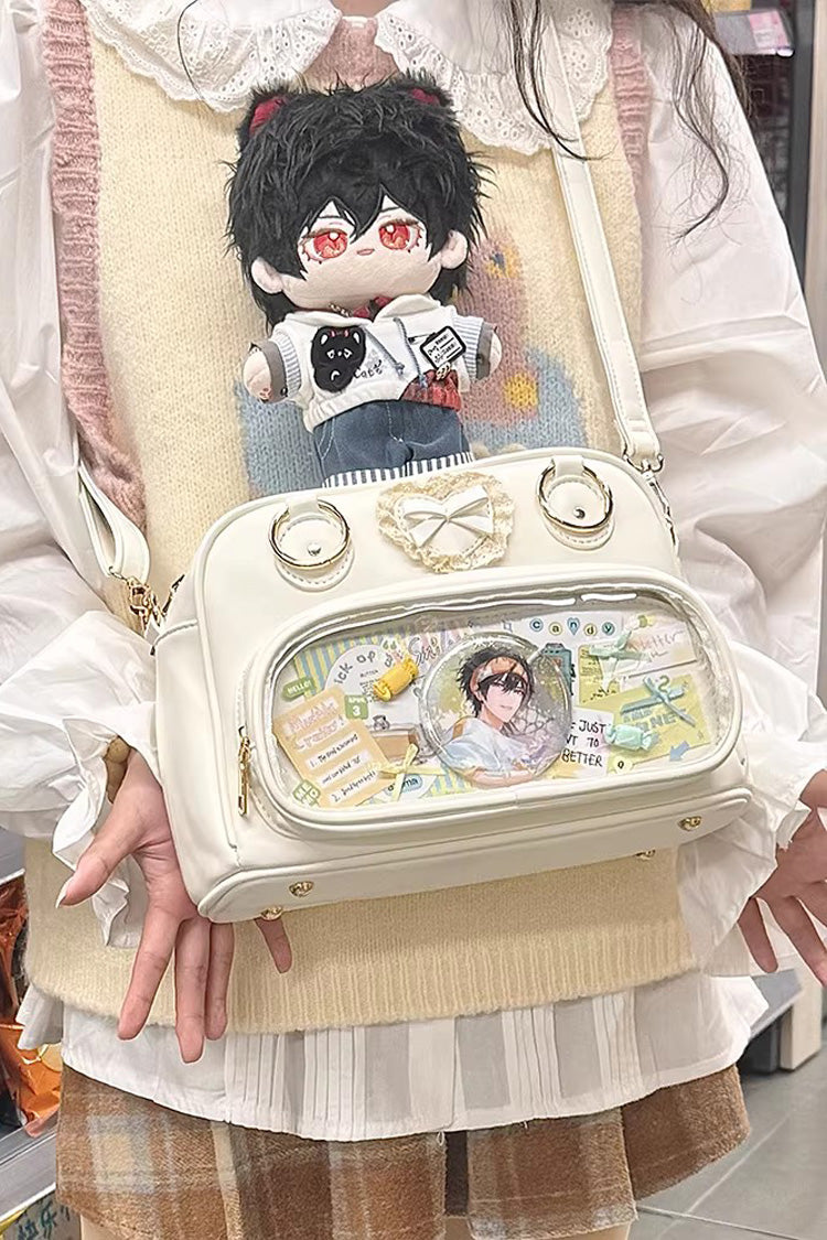 Lolita Itabag - Anime-style Transparent Bow, 5 Colors, Bow Detail, Sweet Style - One-Size White option