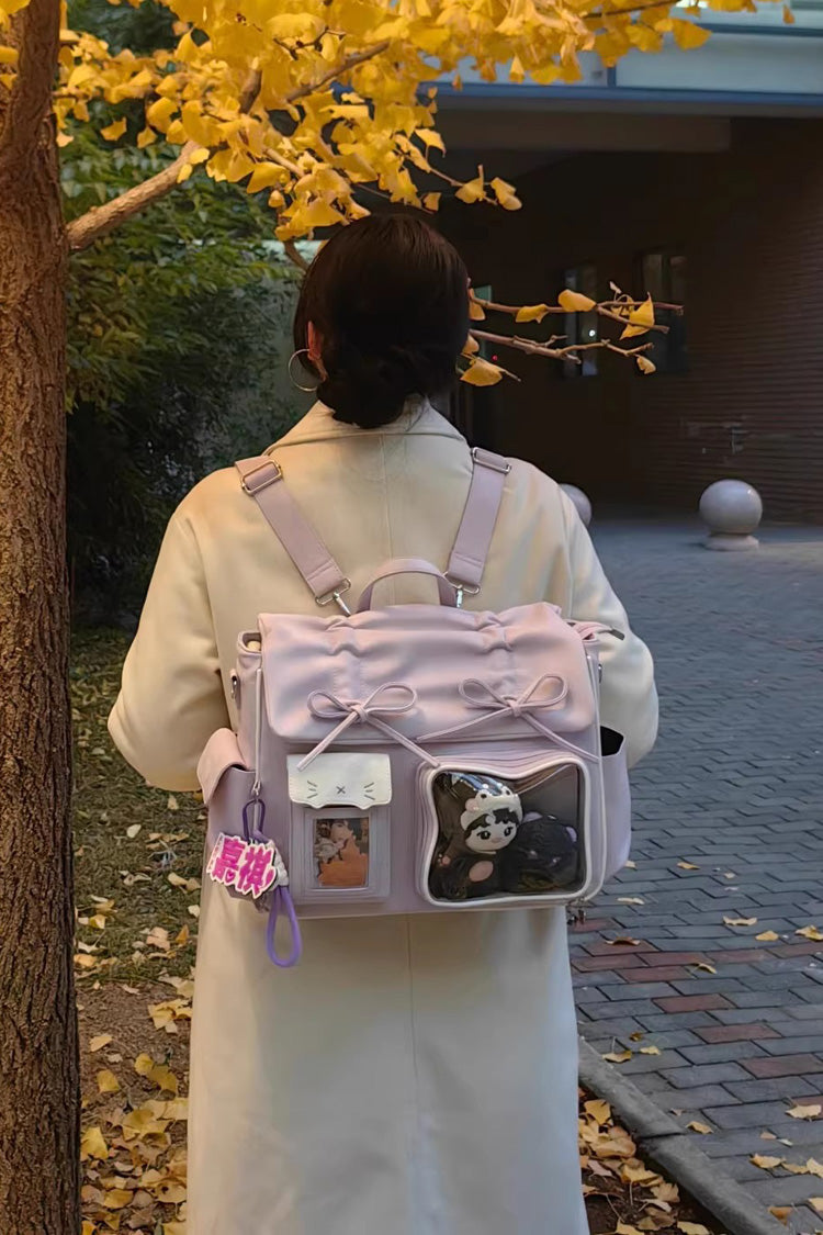Lolita Itabag - Kitten Diary, 8 Colors, Bow Detail, Embroidered, Sweet Style - One-Size Purple option