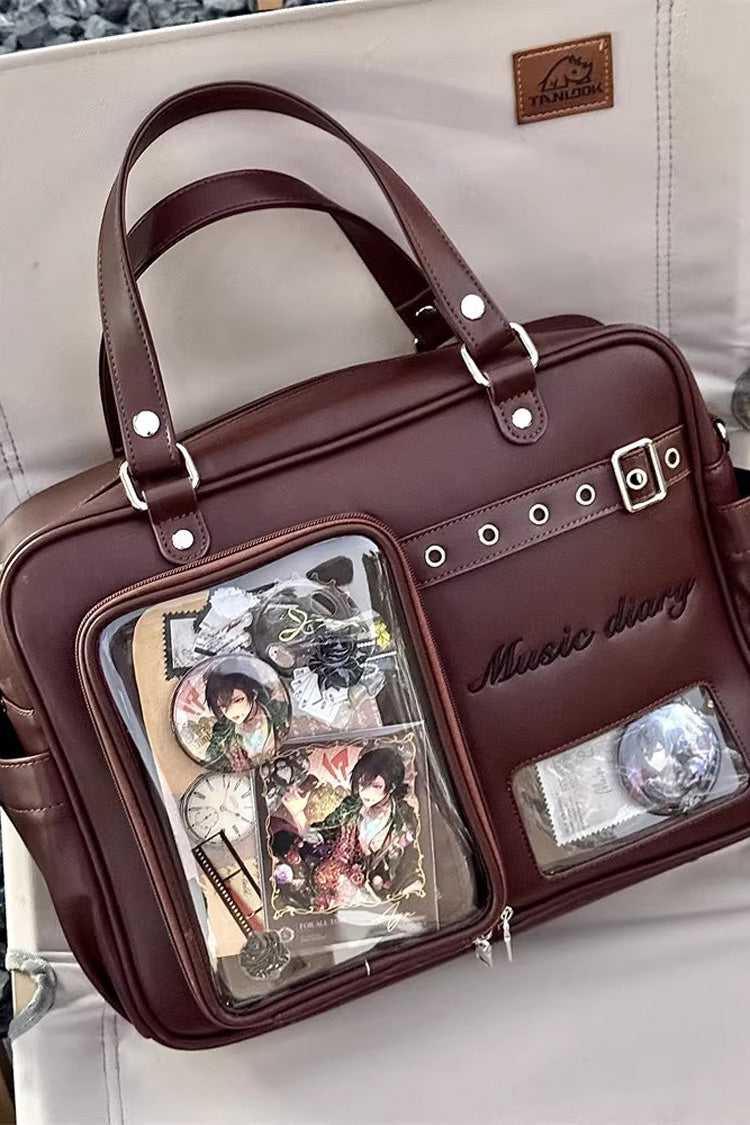 Lolita Itabag - Large Capacity Embroidered, 3 Colors, Classic Style - One-Size Brown option