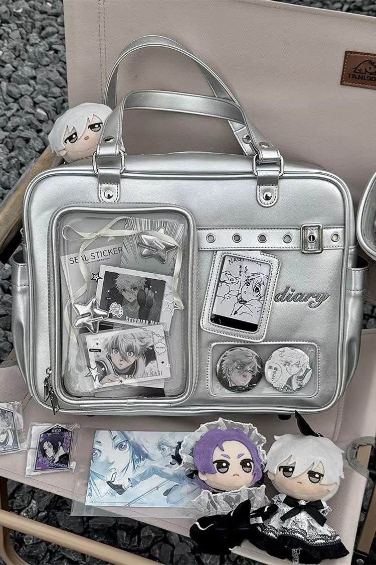Lolita Itabag - Large Capacity Embroidered, 3 Colors, Classic Style - One-Size Silver option