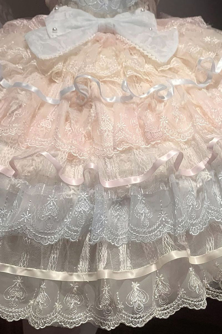Lolita JSK Dress - Ballad Of Feathers, Rainbow Colors, Sweet Style, Bow Detail, Ruffled - additional product view 2