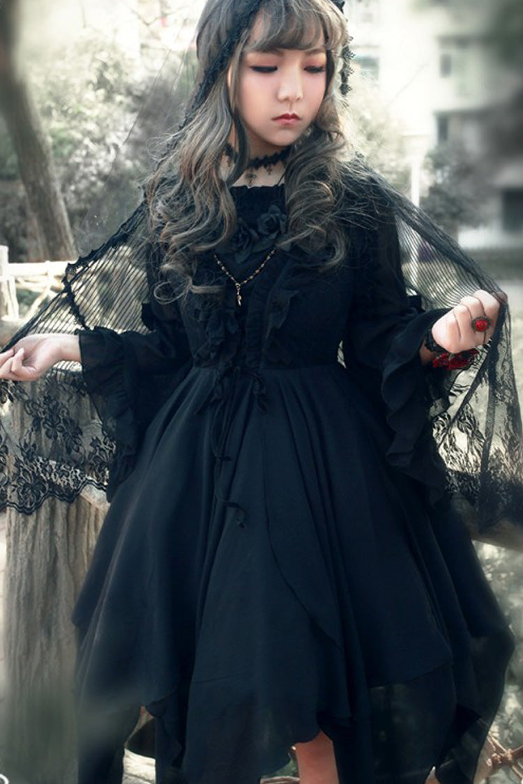 Lolita JSK Dress - Ballet Of The Dead, 2 Colors, Lace Trim, Embroidered, Layered - additional product view 6