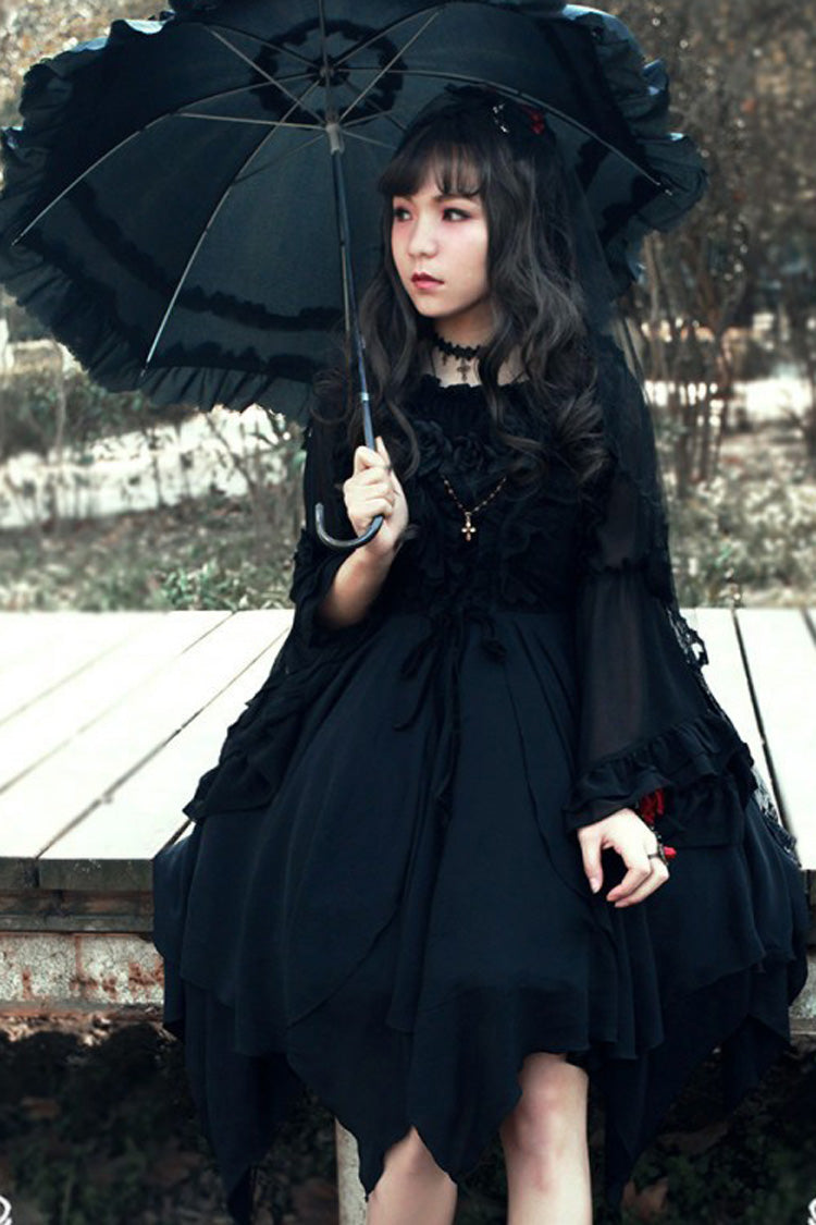 Lolita JSK Dress - Ballet Of The Dead, 2 Colors, Lace Trim, Embroidered, Layered - additional product view 7
