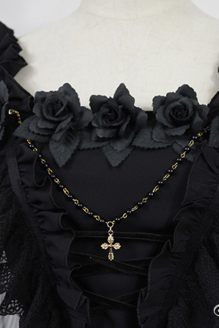 Lolita JSK Dress - Ballet Of The Dead, 2 Colors, Lace Trim, Embroidered, Layered - additional product view 8