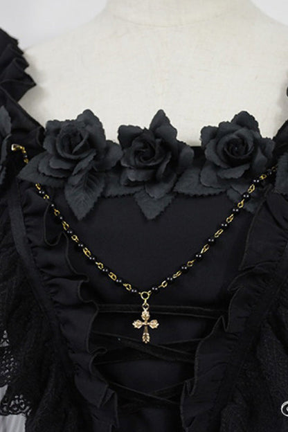 Lolita JSK Dress - Ballet Of The Dead, 2 Colors, Lace Trim, Embroidered, Layered - additional product view 8