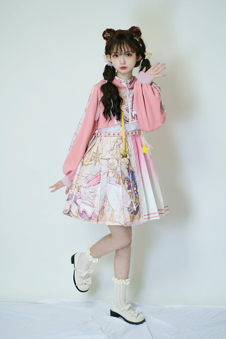 Lolita JSK Dress - Beginning Of Sun And Moon Series, Pink, Printed, Sweet Style - additional product view 2