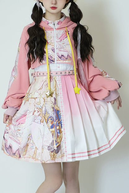 Lolita JSK Dress - Beginning Of Sun And Moon Series, Pink, Printed, Sweet Style - main product image