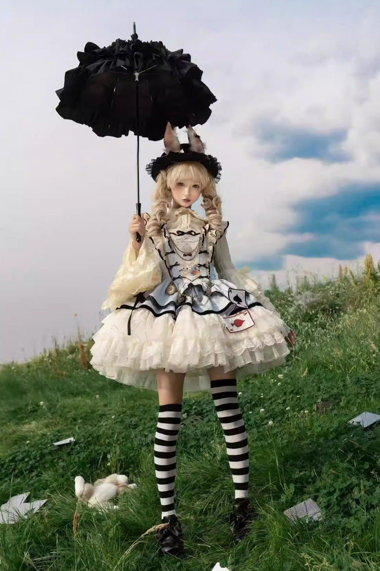Lolita JSK Dress - Binky Bunny Magic, 2 Colors, Square Collar, Lace Trim, Ruffled - additional product view 5