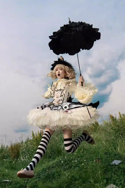 Lolita JSK Dress - Binky Bunny Magic, 2 Colors, Square Collar, Lace Trim, Ruffled - additional product view 6