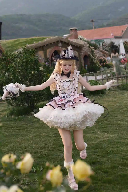Lolita JSK Dress - Binky Bunny Magic, 2 Colors, Square Collar, Lace Trim, Ruffled - additional product view 9