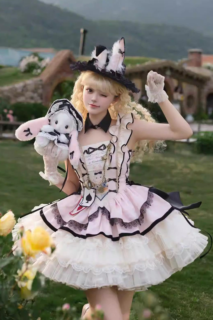 Lolita JSK Dress - Binky Bunny Magic, 2 Colors, Square Collar, Lace Trim, Ruffled - main product image