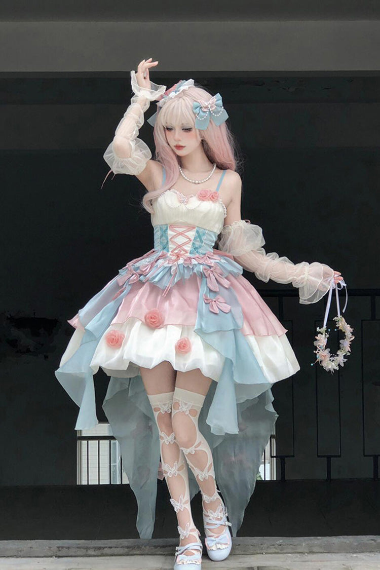 Lolita JSK Dress - Camellia Covenant, 2 Colors, Ruffled, Lace-Up, Halterneck - additional product view 6