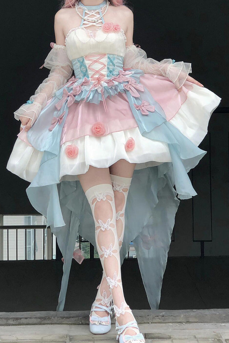 Lolita JSK Dress - Camellia Covenant, 2 Colors, Ruffled, Lace-Up, Halterneck - additional product view 8