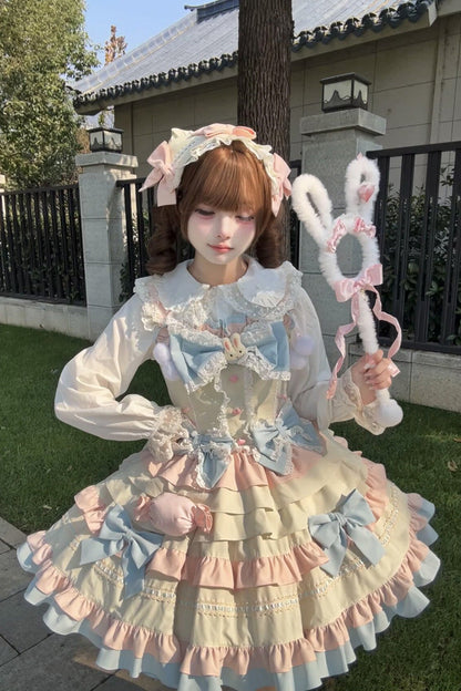Lolita JSK Dress - Candied Pastry Crisp, 3 Colors, Ruffled, Layered, Sweet Style - additional product view 2