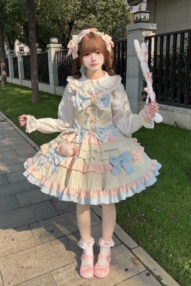 Lolita JSK Dress - Candied Pastry Crisp, 3 Colors, Ruffled, Layered, Sweet Style - main product image