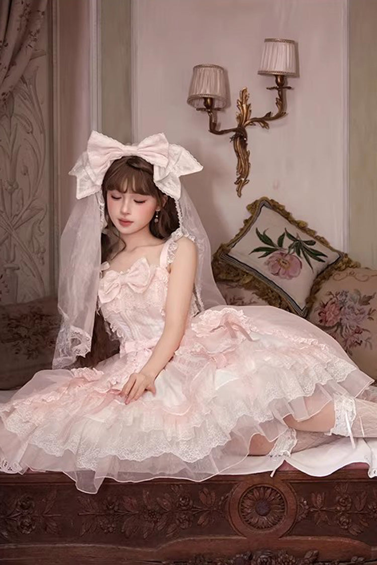Lolita JSK Dress - Candy Flavor, Pink, Square Collar, Ruffled, Sweet Style - additional product view 4