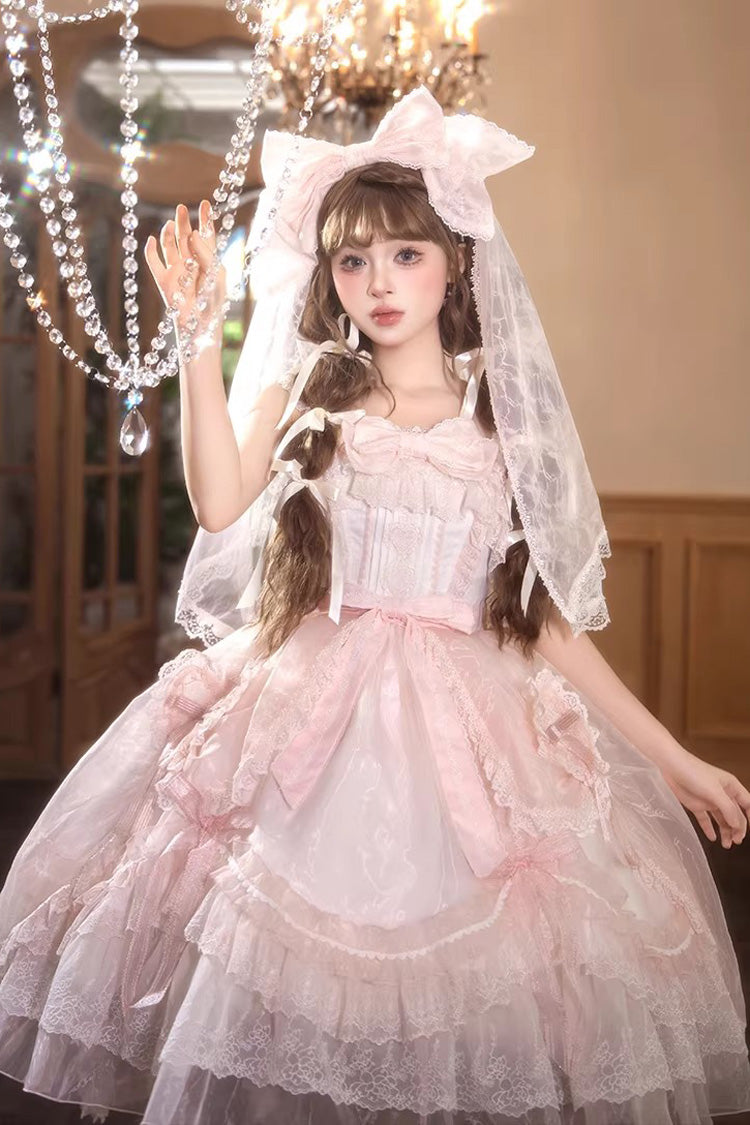 Lolita JSK Dress - Candy Flavor, Pink, Square Collar, Ruffled, Sweet Style - additional product view 5