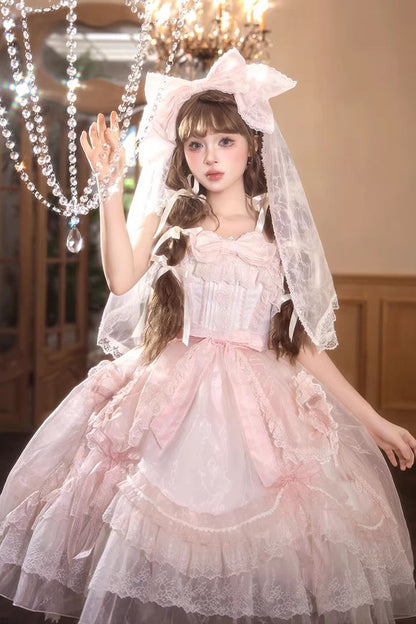 Lolita JSK Dress - Candy Flavor, Pink, Square Collar, Ruffled, Sweet Style - additional product view 5
