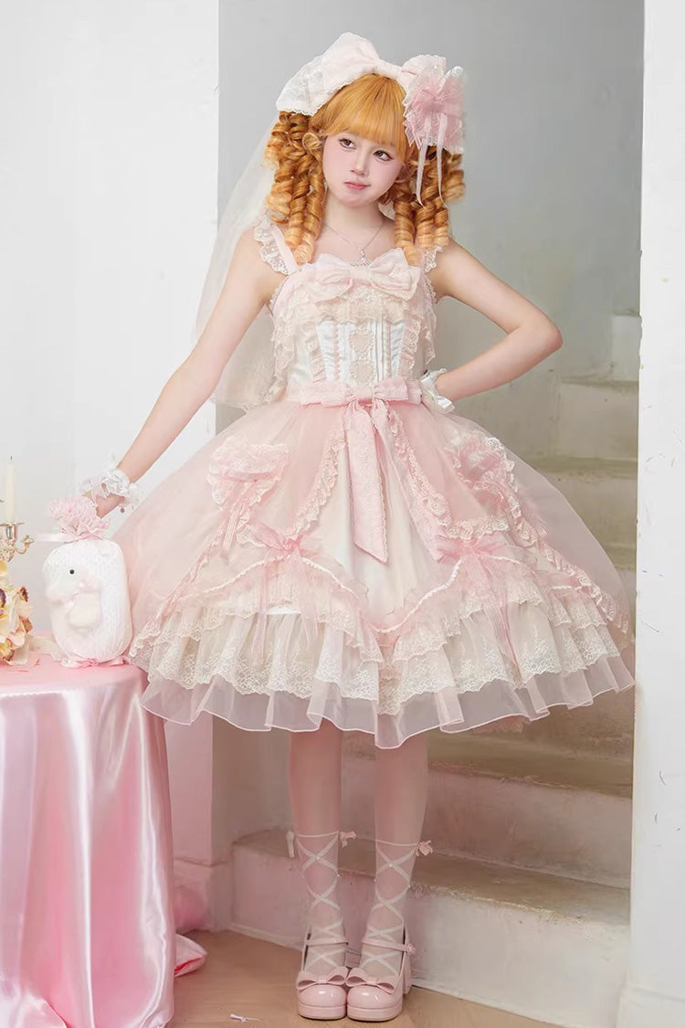 Lolita JSK Dress - Candy Flavor, Pink, Square Collar, Ruffled, Sweet Style - additional product view 9