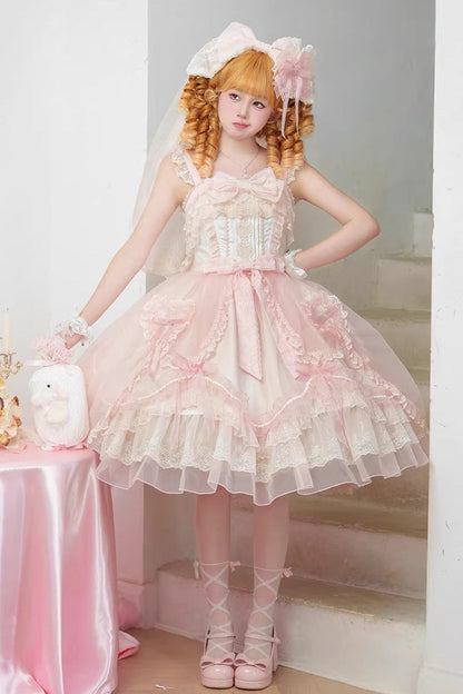 Lolita JSK Dress - Candy Flavor, Pink, Square Collar, Ruffled, Sweet Style - additional product view 9