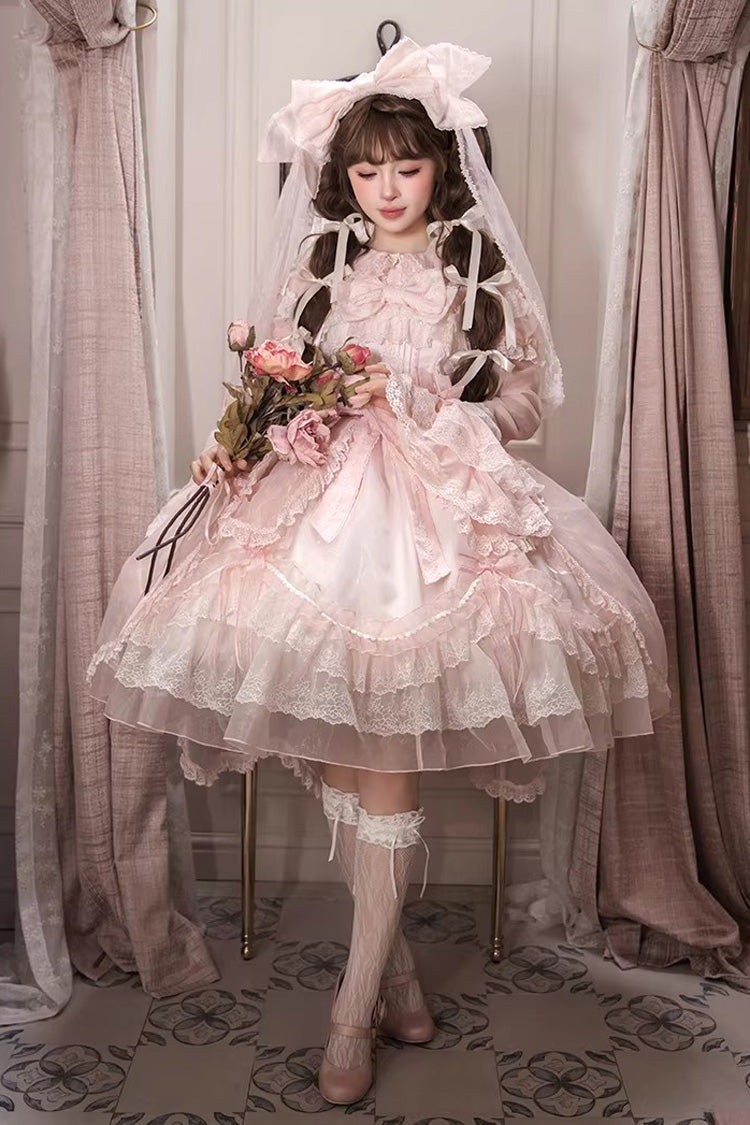 Lolita JSK Dress - Candy Flavor, Pink, Square Collar, Ruffled, Sweet Style - main product image