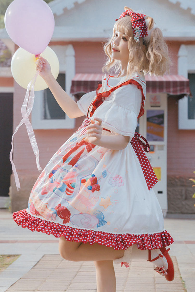 Lolita JSK Dress - Candy Gift Polka Point Print, 2 Colors, Sweet Style, Printed - additional product view 5