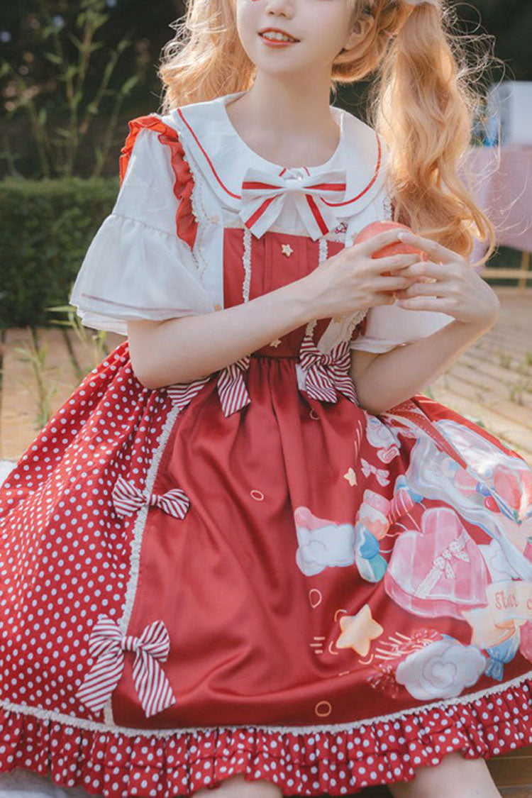 Lolita JSK Dress - Candy Gift Polka Point Print, 2 Colors, Sweet Style, Printed - main product image