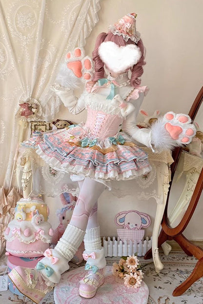 Lolita JSK Dress - Candy House, Pink, Lace-Up, Sweet Style, Ballet-Inspired Style - additional product view 5