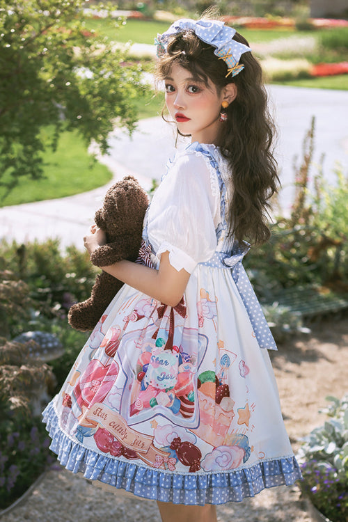 Lolita JSK Dress - Candy Jar Print, 2 Colors, Ruffled, Printed, Sweet Style - additional product view 3