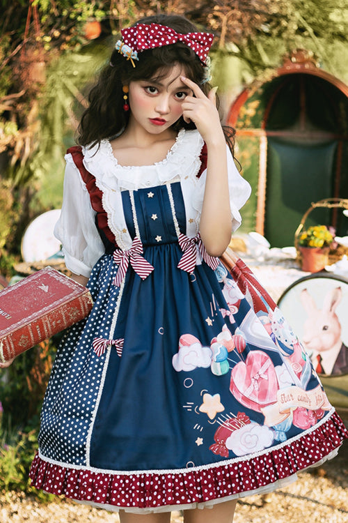 Lolita JSK Dress - Candy Jar Print, 2 Colors, Ruffled, Printed, Sweet Style - additional product view 6