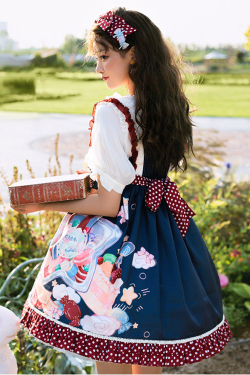 Lolita JSK Dress - Candy Jar Print, 2 Colors, Ruffled, Printed, Sweet Style - additional product view 8