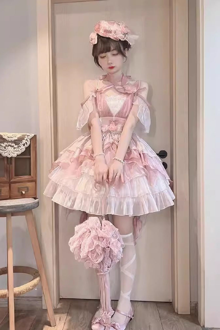 Lolita JSK Dress - Cat Fairy Multi-layer, Pink, Ruffled, Sweet Style - additional product view 2
