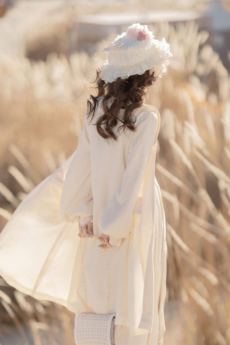 Lolita JSK Dress - Chinese Style Bronzing Flower, White, Embroidered, Sweet Style - additional product view 10
