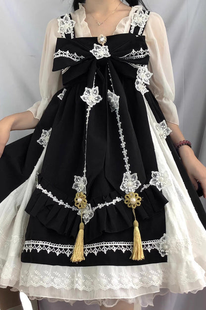 Lolita JSK Dress - Chinese Style Rainbow Fairy, 3 Colors, Sweet Style - S Black / M Black / L Black option