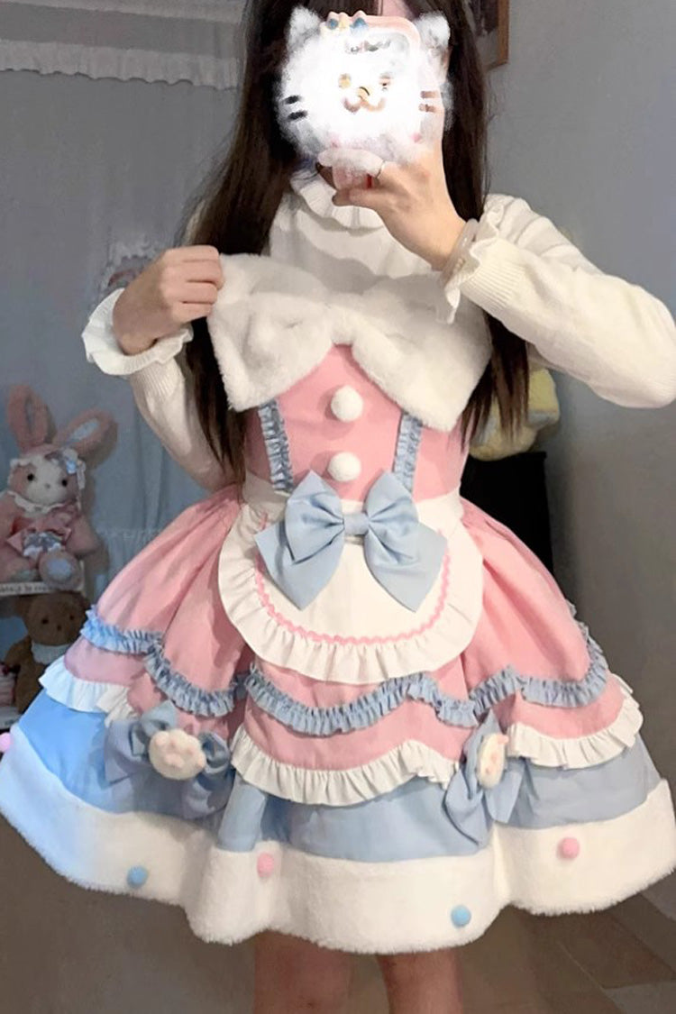 Lolita JSK Dress - Cream Snow Cat, 3 Colors, Sweet Style, Bow Detail, Ruffled - additional product view 6