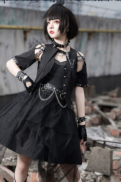 Lolita JSK Dress - Dark Praise Of The Black Crow, Black, Gothic Style, Punk Style - additional product view 3