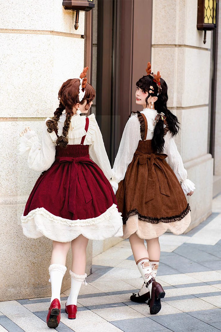 Lolita JSK Dress - Deer Print, 2 Colors, Embroidered, Sweet Style, Bow Detail - additional product view 11
