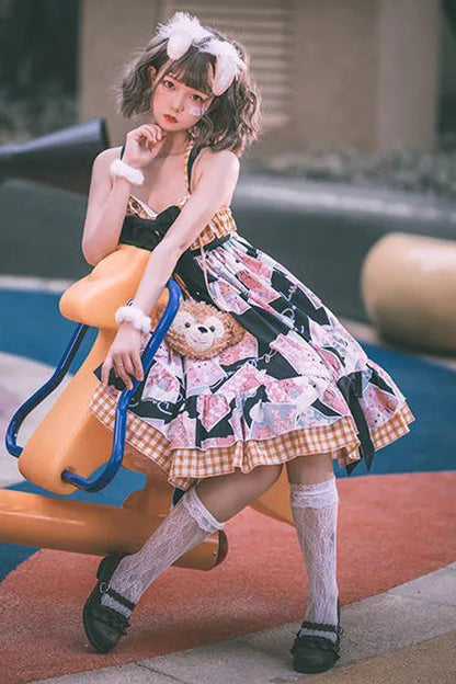 Lolita JSK Dress - Detachable Shoulder Strap &, 2 Colors, Detachable Detail, Sweet Style - additional product view 2