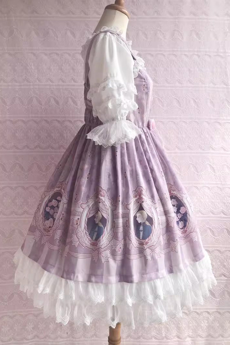 Lolita JSK Dress - Double Layer Rose Lover's Dream, 3 Colors, Ruffled, Printed - additional product view 6