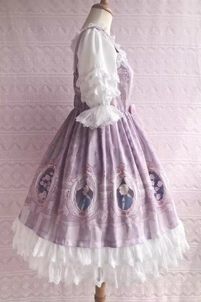 Lolita JSK Dress - Double Layer Rose Lover's Dream, 3 Colors, Ruffled, Printed - additional product view 6