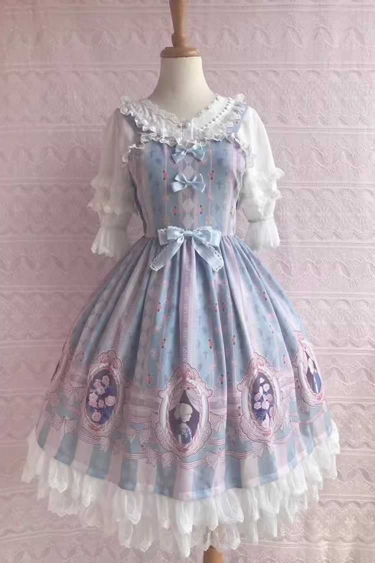 Lolita JSK Dress - Double Layer Rose Lover's Dream, 3 Colors, Ruffled, Printed - additional product view 8
