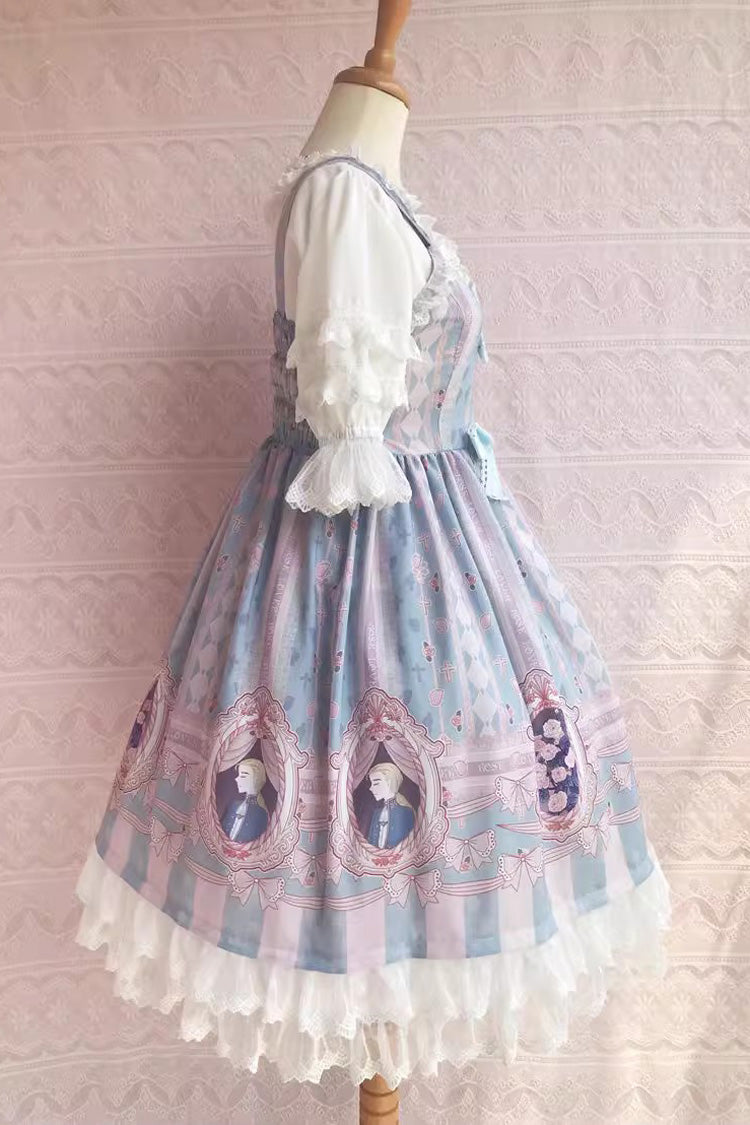 Lolita JSK Dress - Double Layer Rose Lover's Dream, 3 Colors, Ruffled, Printed - additional product view 9