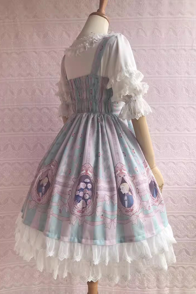 Lolita JSK Dress - Double Layer Rose Lover's Dream, 3 Colors, Ruffled, Printed - additional product view 10