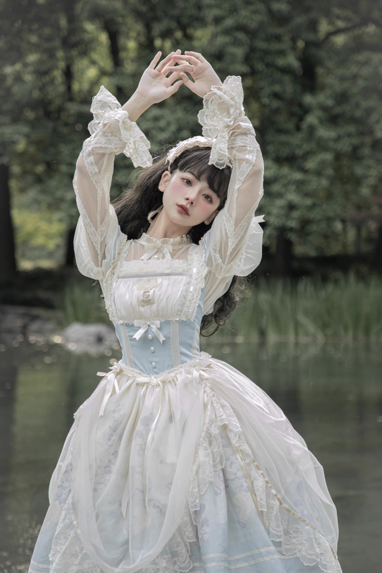 Lolita JSK Dress - Dream Doll Ballet Rabbit Print, 2 Colors, Sweet Style, Printed - additional product view 7