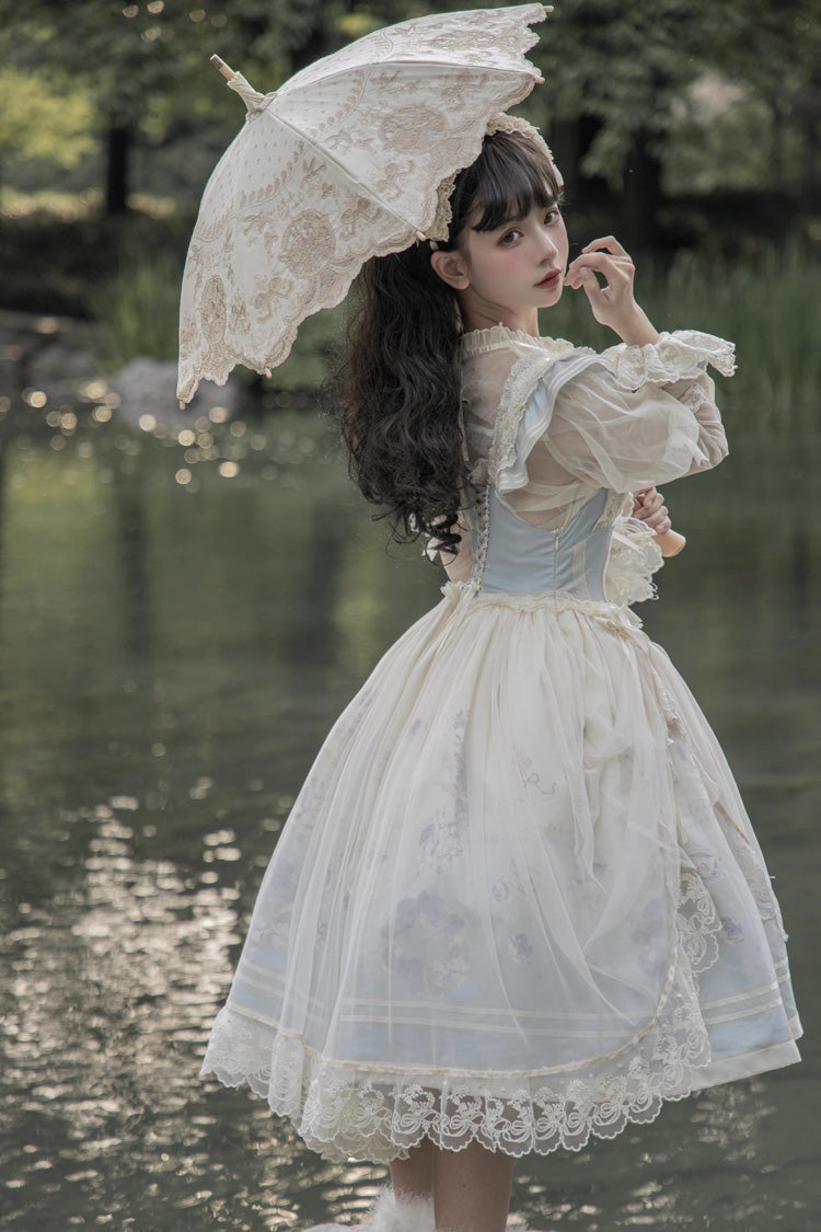 Lolita JSK Dress - Dream Doll Ballet Rabbit Print, 2 Colors, Sweet Style, Printed - additional product view 8