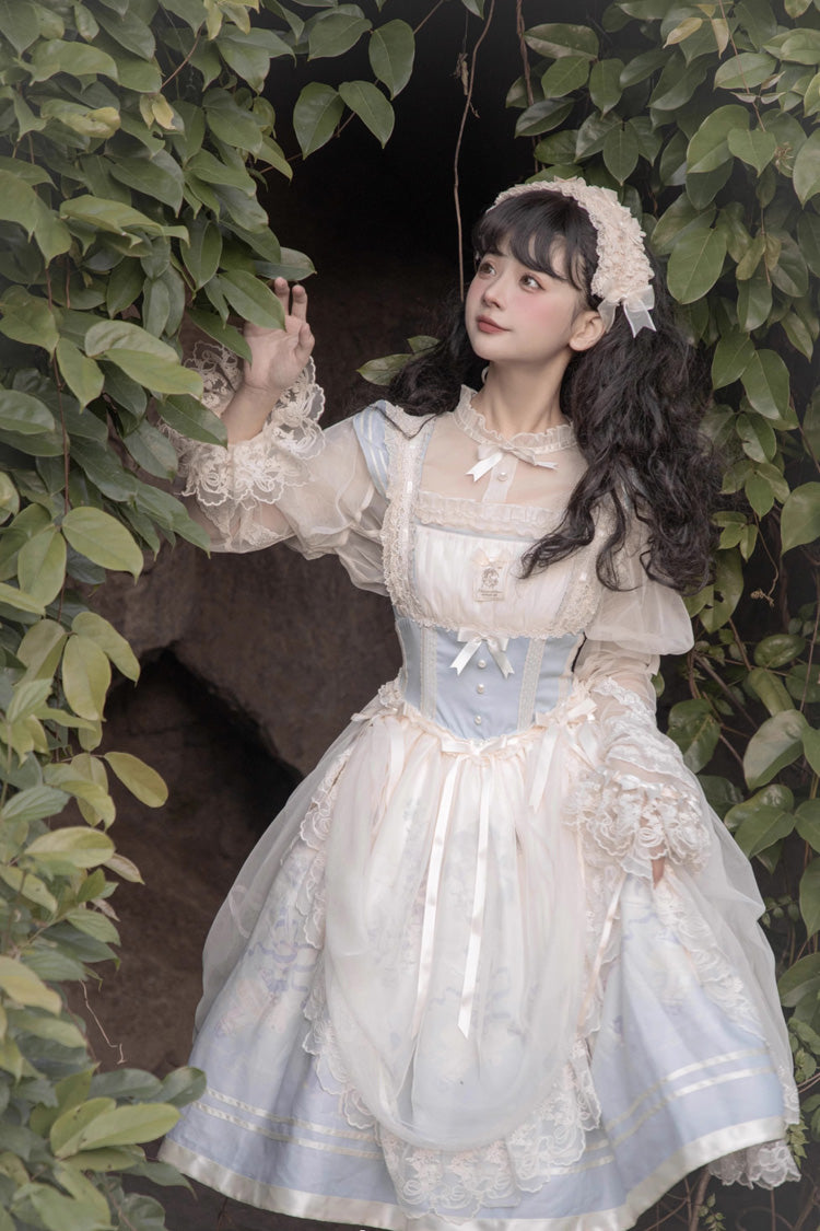 Lolita JSK Dress - Dream Doll Ballet Rabbit Print, 2 Colors, Sweet Style, Printed - additional product view 9