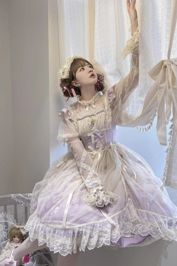 Lolita JSK Dress - Dream Doll Ballet Rabbit Print, 2 Colors, Sweet Style, Printed - additional product view 12