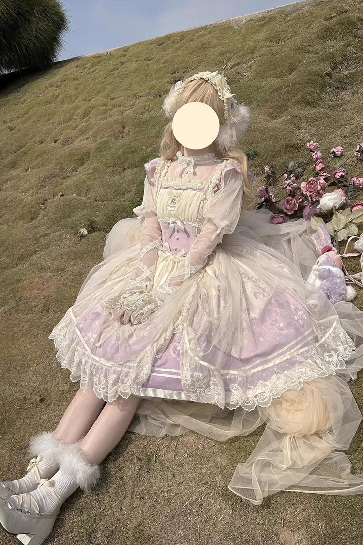 Lolita JSK Dress - Dream Doll Ballet Rabbit Print, 2 Colors, Sweet Style, Printed - additional product view 14