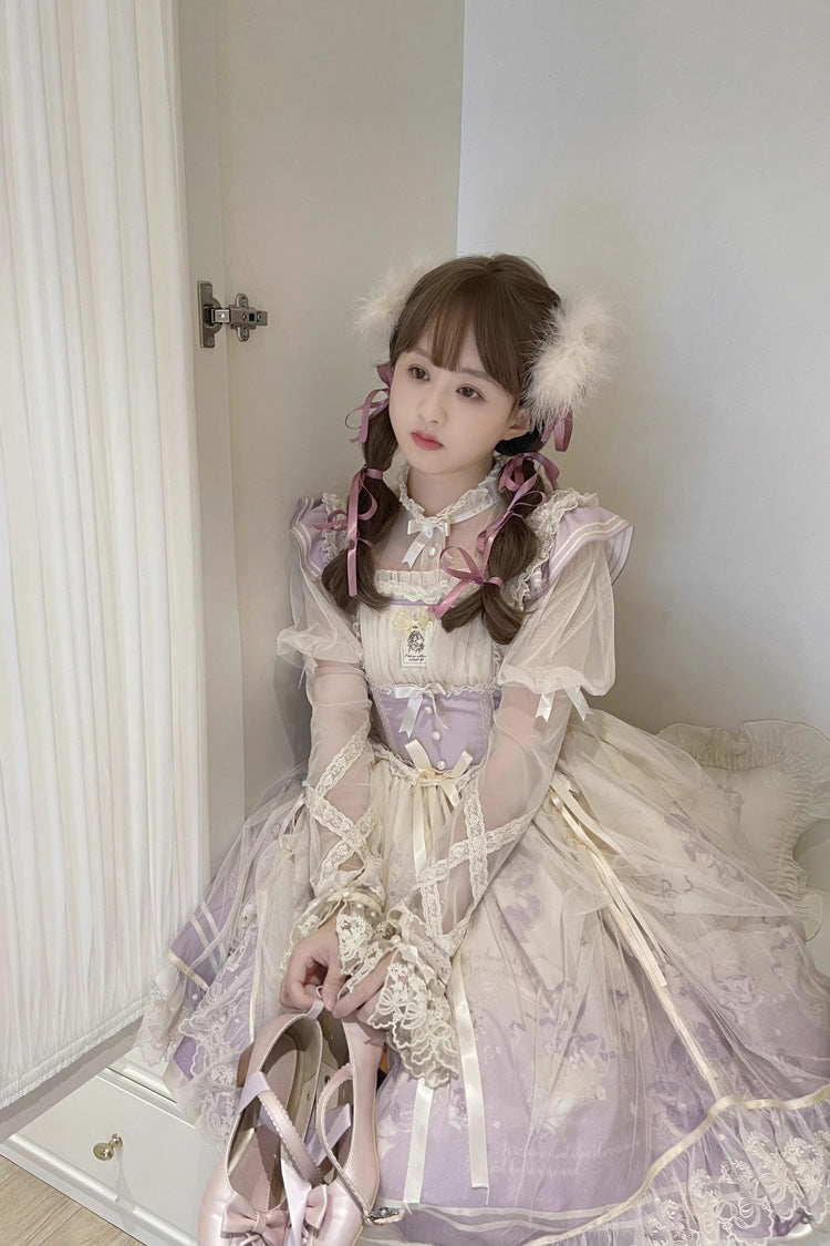 Lolita JSK Dress - Dream Doll Ballet Rabbit Print, 2 Colors, Sweet Style, Printed - additional product view 15