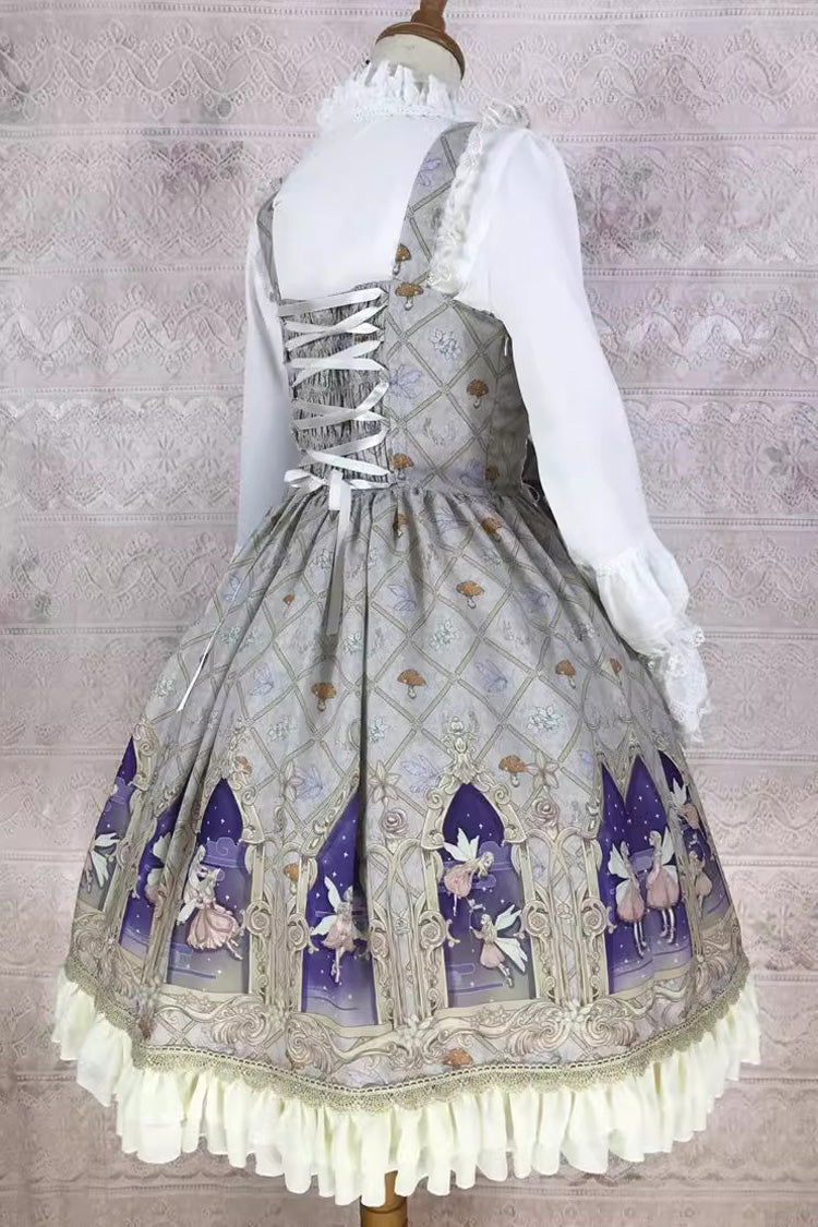 Lolita JSK Dress - Dream Elf Print, 6 Colors, Sweet Style, Bow Detail, Ruffled - additional product view 15
